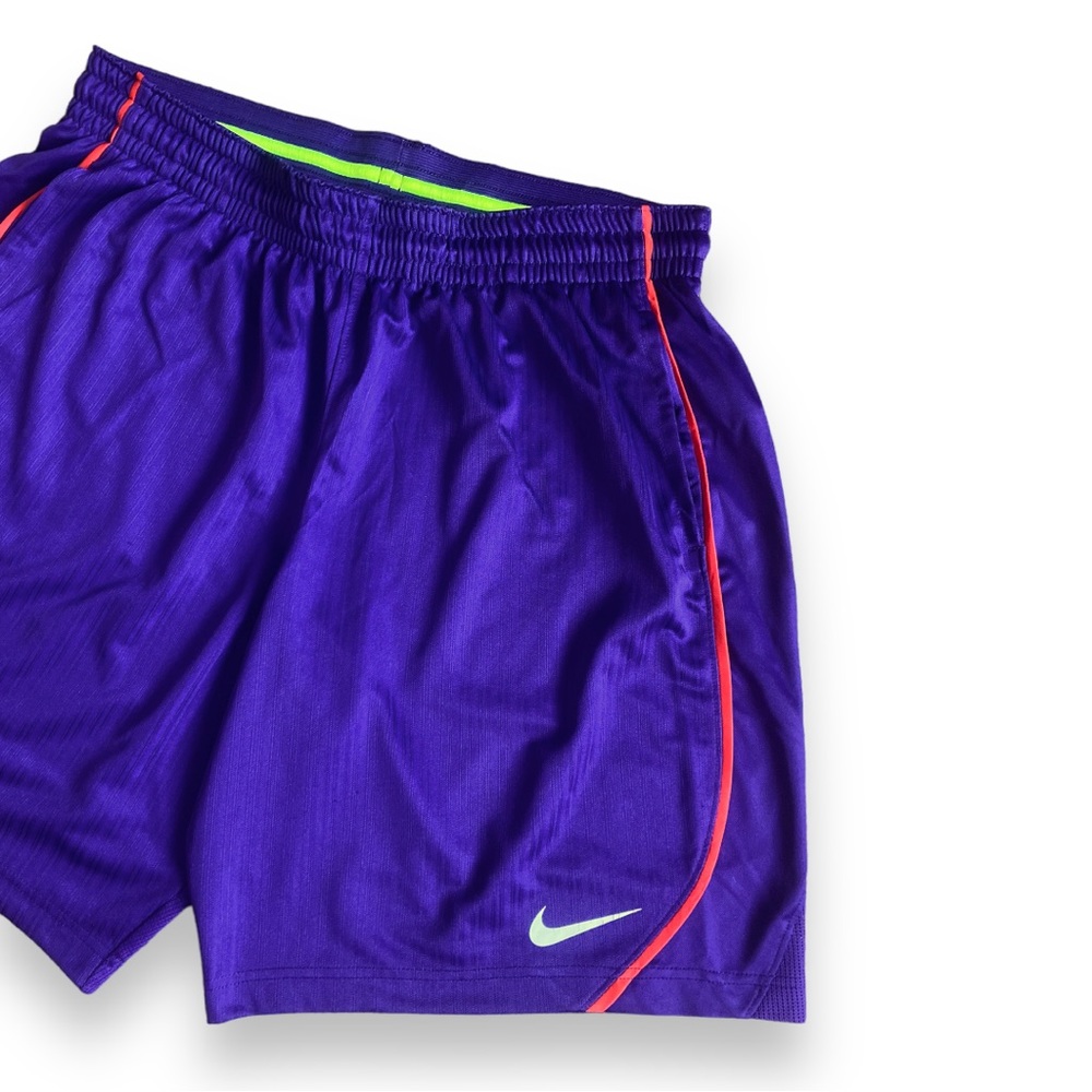 Nike Purple Swoosh Striped Athletic Workout Sports Shorts - Picture 4 of 16